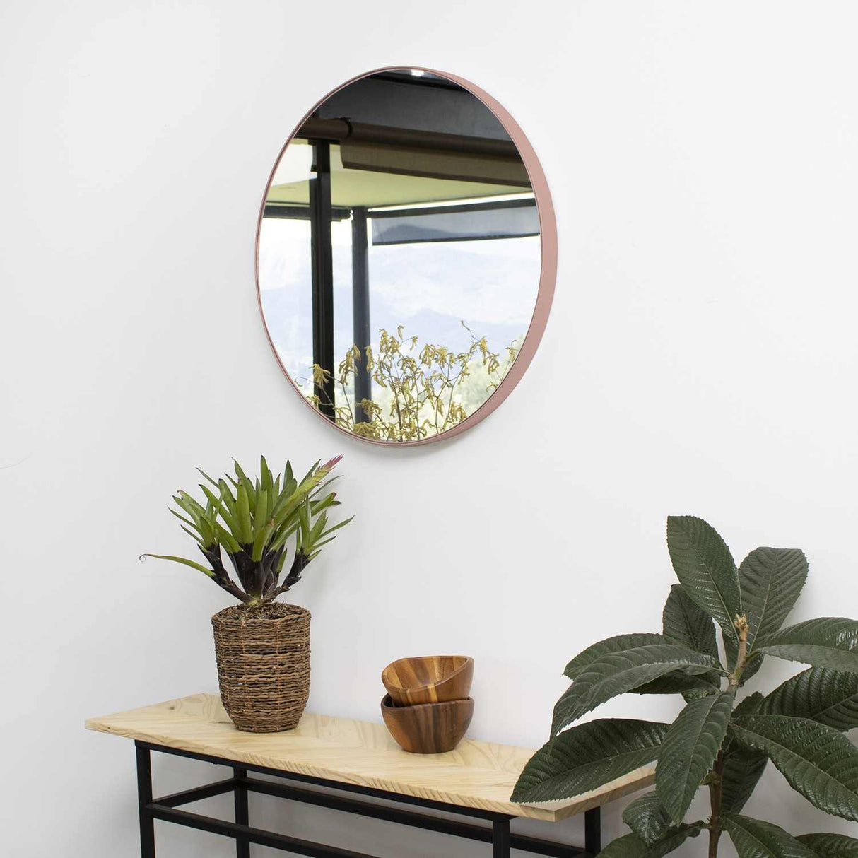 Espejo de Pared Cobre 40x40cm Redondo con Marco Metalico - Espejos Decorativos | Bylmo