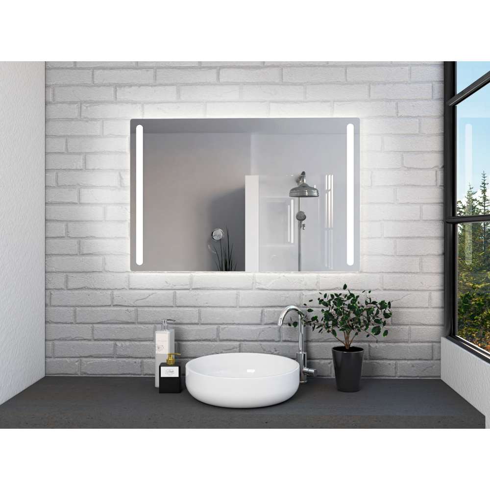 Espejo de Baño Hera Plateado 90x60cm Rectangular con Biselado y con Iluminiación Led - Espejos de Baño | Bylmo