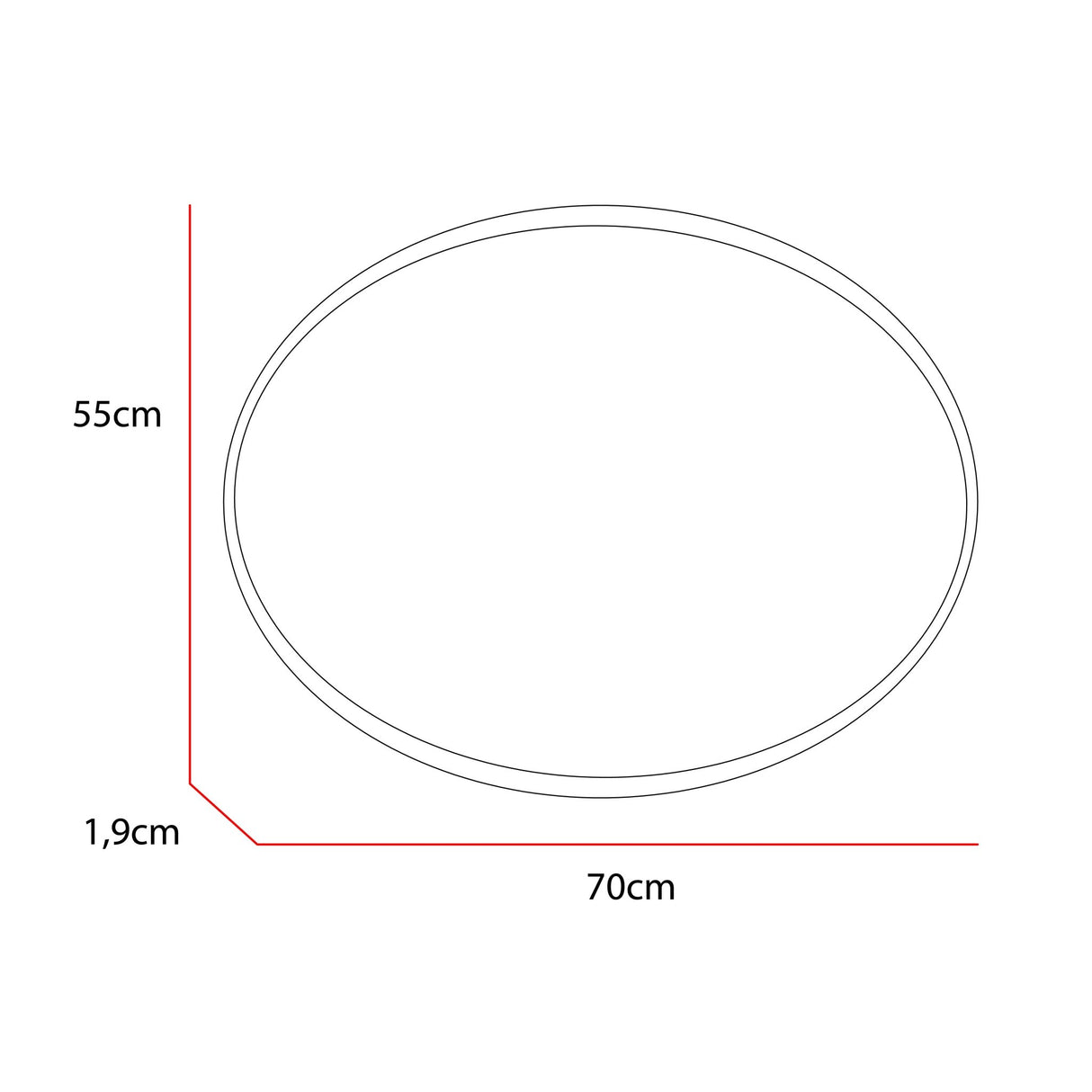 Espejo de Baño Horus Plateado 70x55cm Ovalado con Biselado - Espejos de Baño | Bylmo
