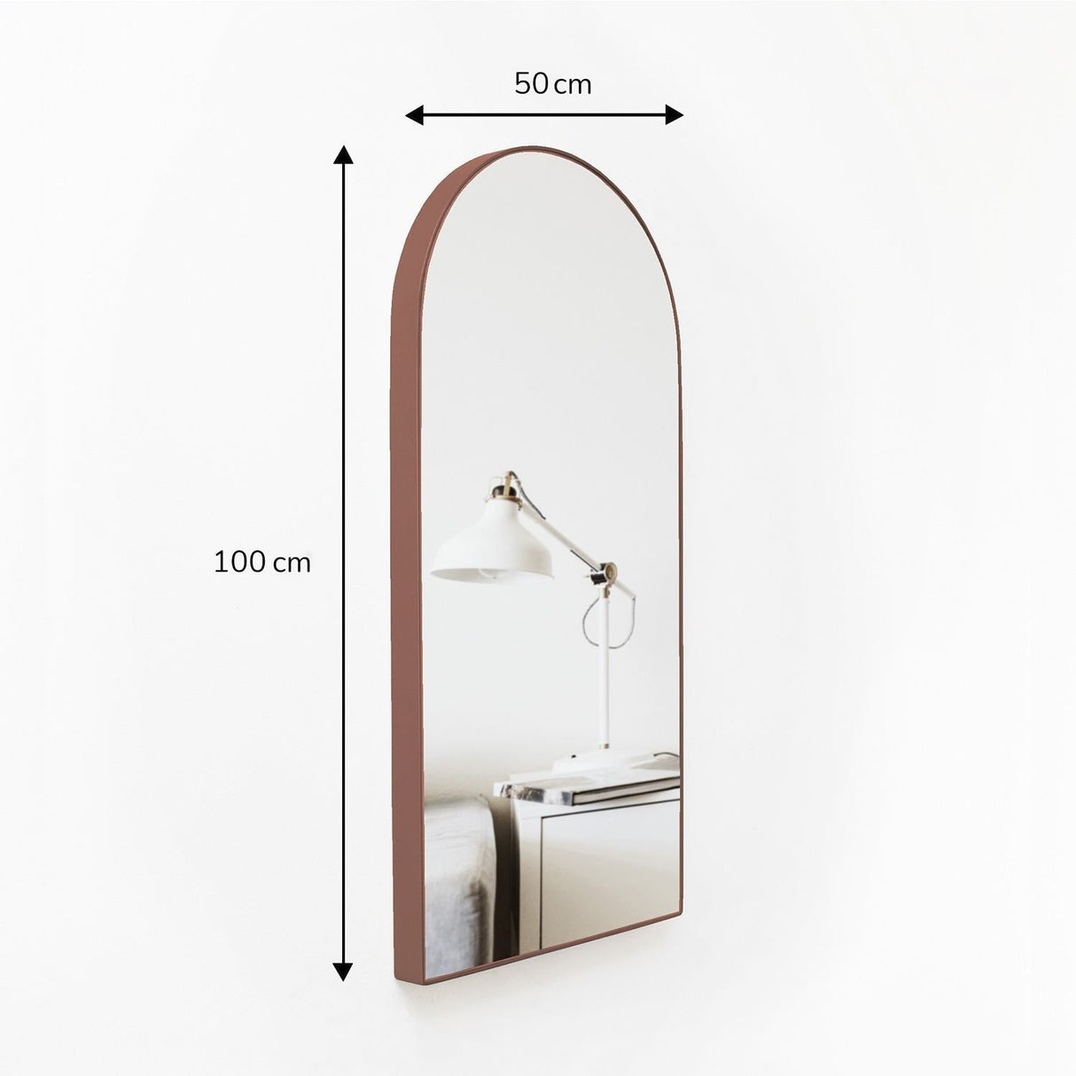 Espejo de Pared Ibiza Cobre 50x100cm Arco Superior con Marco Metalico - Espejos Decorativos | Bylmo