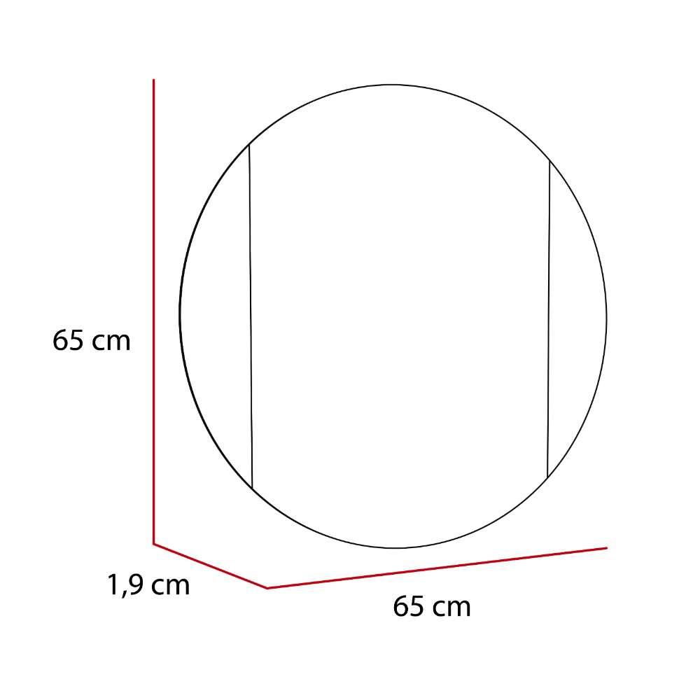 Espejo de Baño Lucaa Plateado 65x65cm Redondo con Biselado - Espejos de Baño | Bylmo