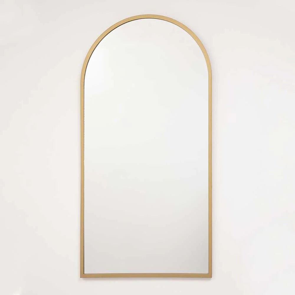 Espejo de Pared Dorado 50x100cm Arco Superior con Marco En Madera - Espejos Decorativos | Bylmo