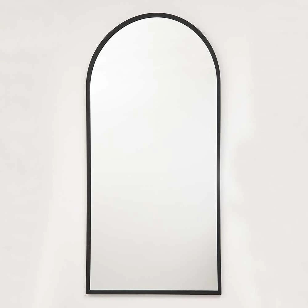 Espejo de Pared Negro 50x100cm Arco Superior con Marco En Madera - Espejos Decorativos | Bylmo
