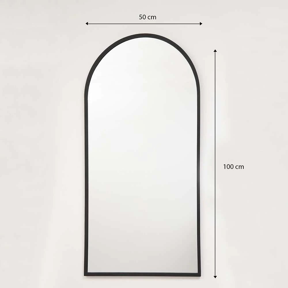 Espejo de Pared Negro 50x100cm Arco Superior con Marco En Madera - Espejos Decorativos | Bylmo