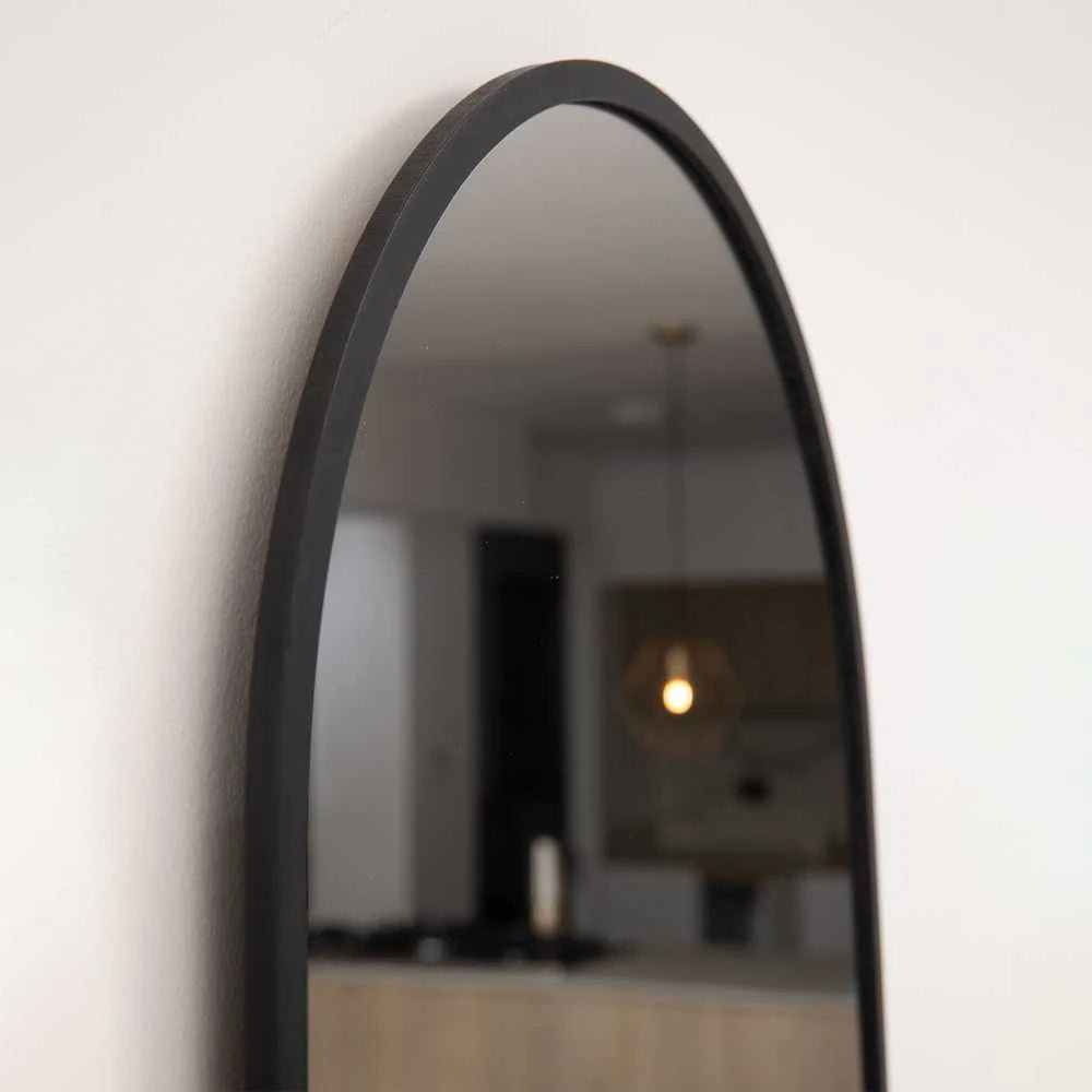 Espejo de Pared Negro 60x120cm Arco Superior con Marco En Madera - Espejos Decorativos | Bylmo