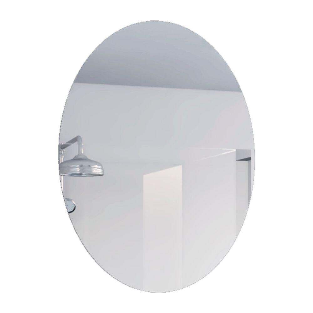 Espejo de Baño Napoli Plateado 45x60cm Ovalado con Biselado y con Iluminiación Led - Espejos de Baño | Bylmo