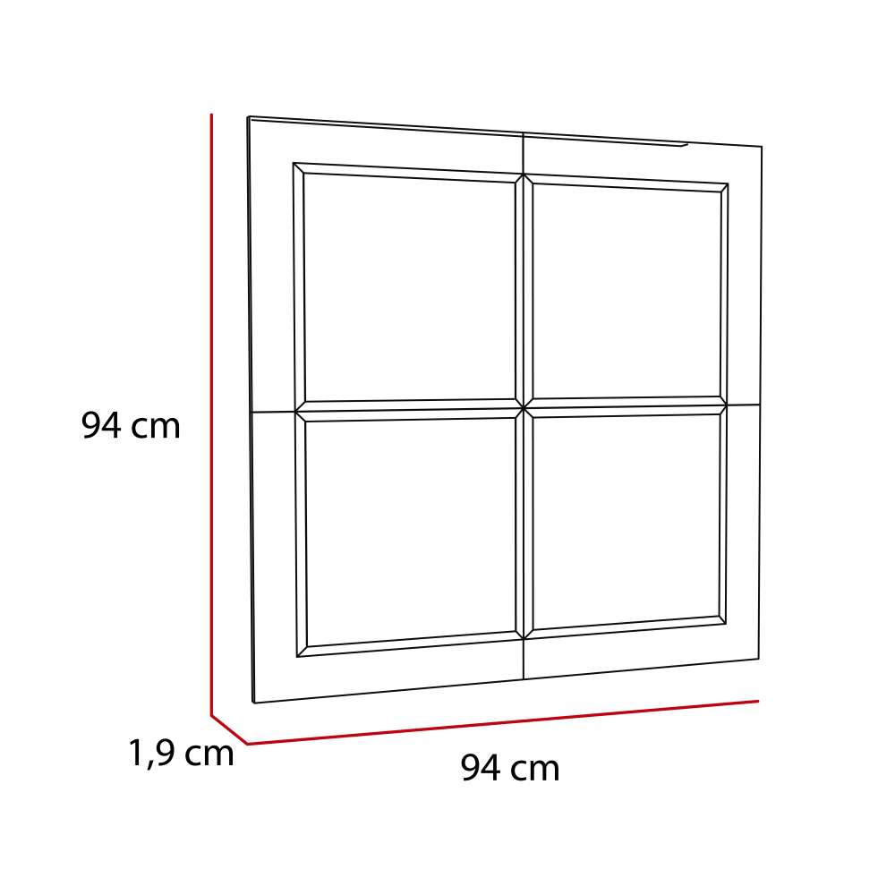 Espejo de Baño Olivo Plateado 94x94cm Cuadrado con Biselado - Espejos Decorativos | Bylmo