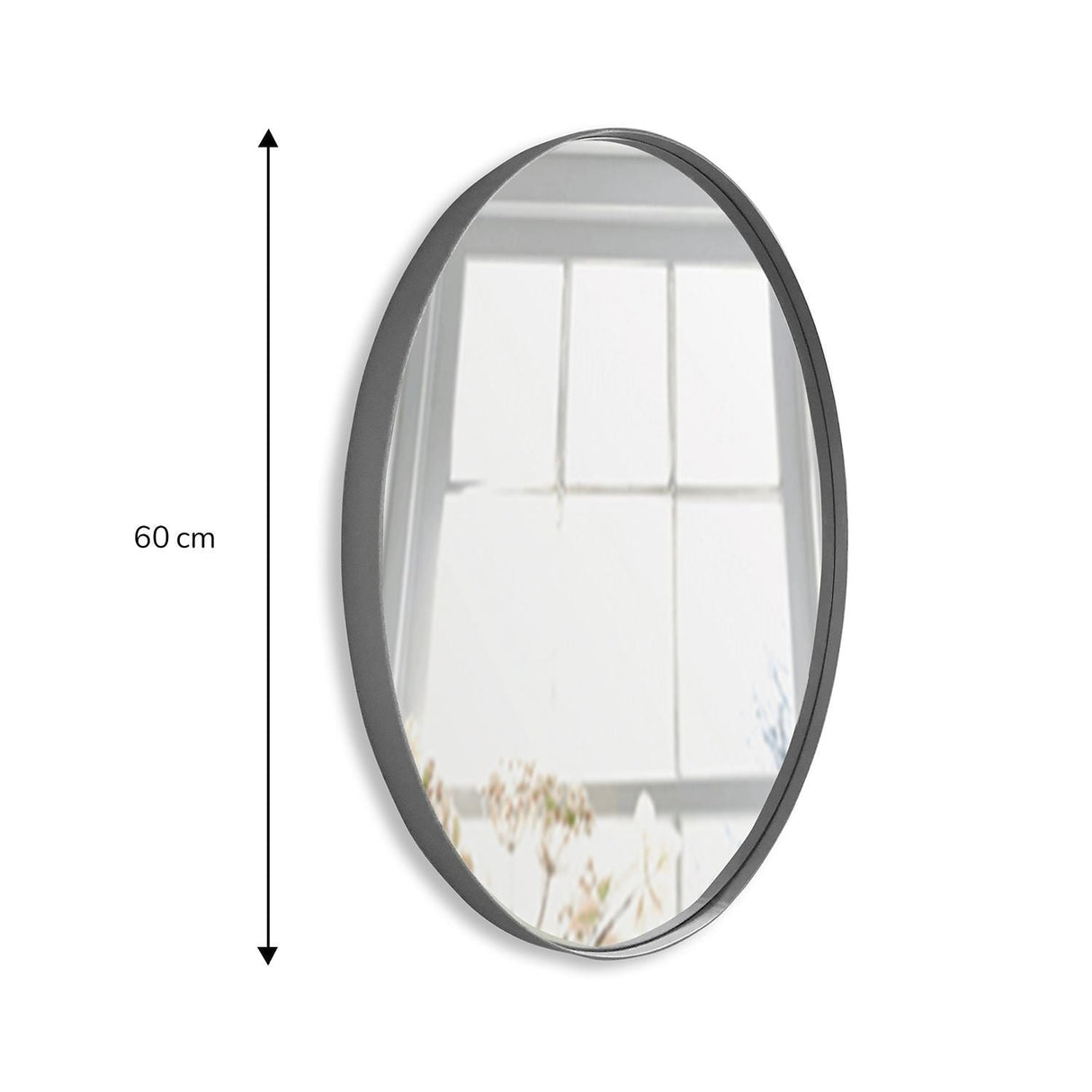 Espejo de Pared Osaka Plata 60x60cm Redondo con Marco Metalico - Espejos Decorativos | Bylmo