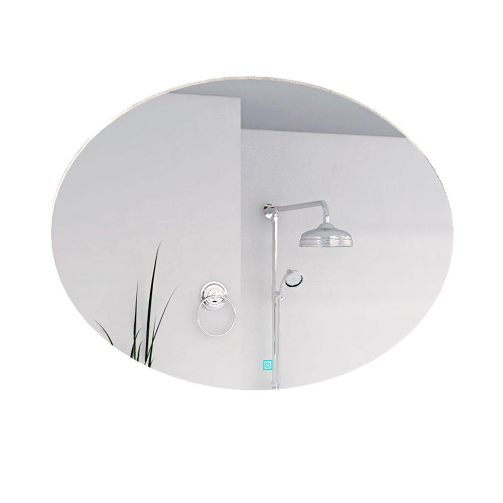 Espejo de Baño Ovalle Plateado 90x65cm Redondo y con Iluminiación Led - Espejos de Baño | Bylmo