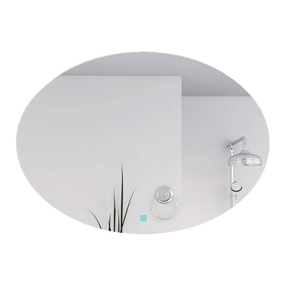 Espejo de Baño Ovalle Plateado 90x65cm Redondo y con Iluminiación Led - Espejos de Baño | Bylmo