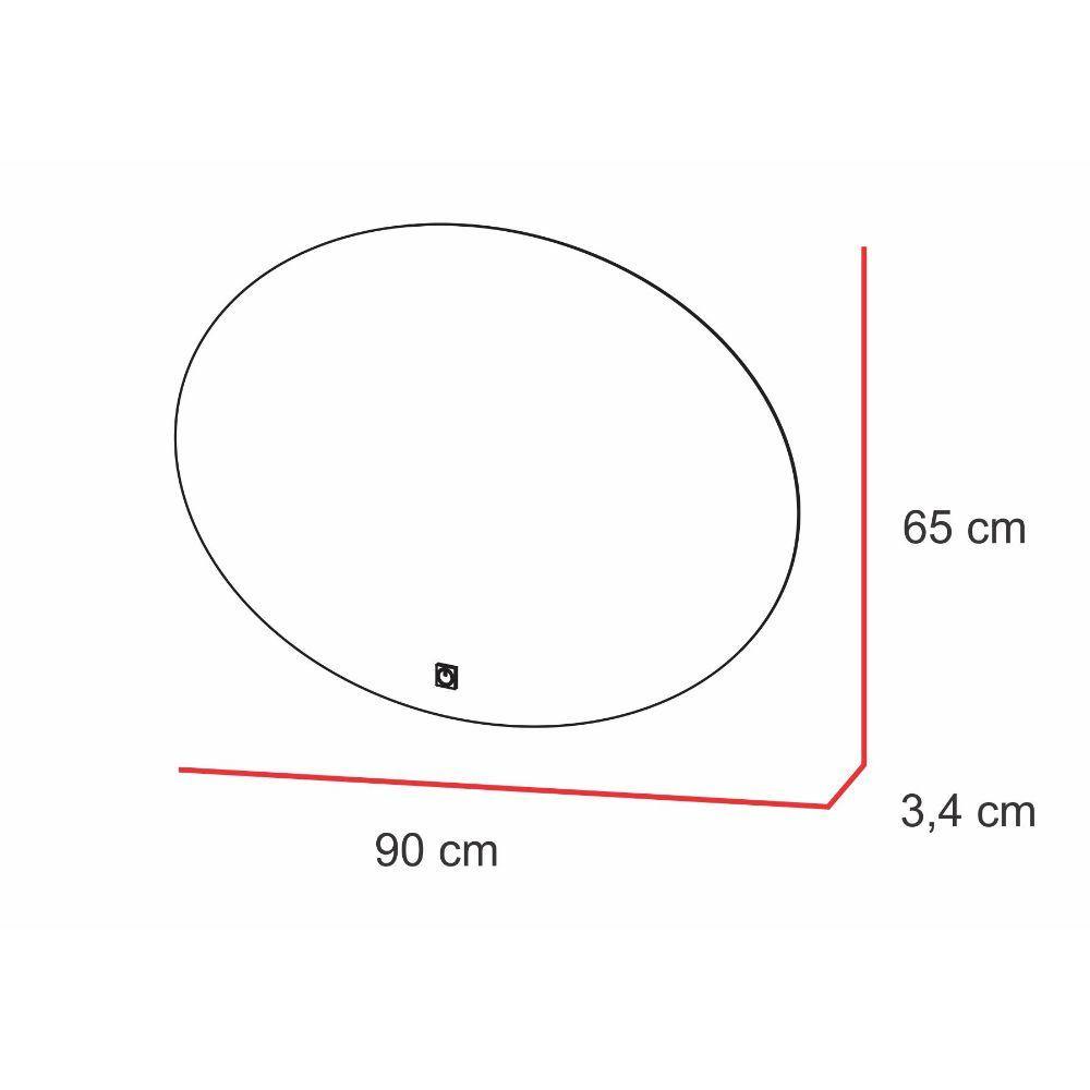 Espejo de Baño Ovalle Plateado 90x65cm Redondo y con Iluminiación Led - Espejos de Baño | Bylmo