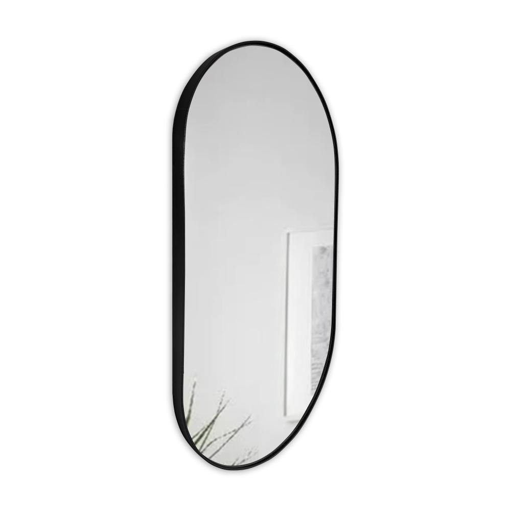 Espejo de Pared Ovalado Negro 100x50cm Ovalado con Marco Metalico - Espejos Decorativos | Bylmo