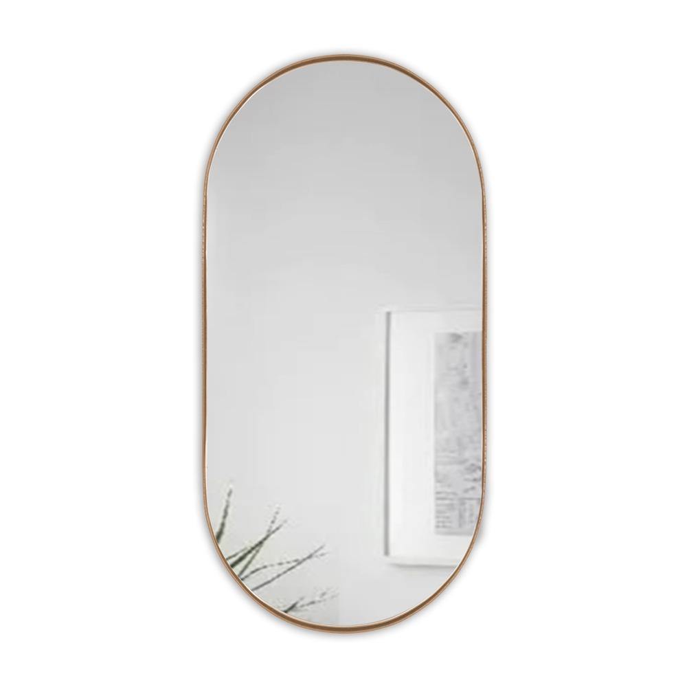 Espejo de Pared Ovalado Negro 100x50cm Ovalado con Marco Metalico - Espejos Decorativos | Bylmo