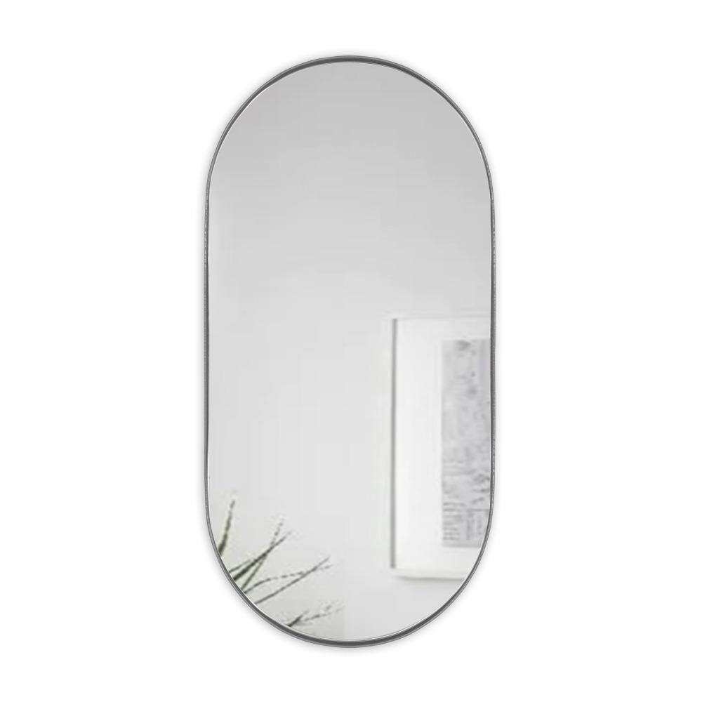 Espejo de Pared Ovalado Negro 100x50cm Ovalado con Marco Metalico - Espejos Decorativos | Bylmo