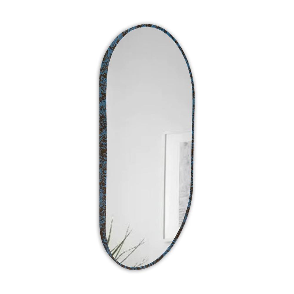 Espejo de Pared Ovalado Negro 100x50cm Ovalado con Marco Metalico - Espejos Decorativos | Bylmo