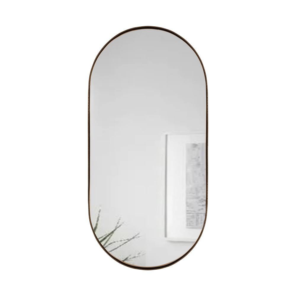 Espejo de Pared Ovalado Negro 100x50cm Ovalado con Marco Metalico - Espejos Decorativos | Bylmo