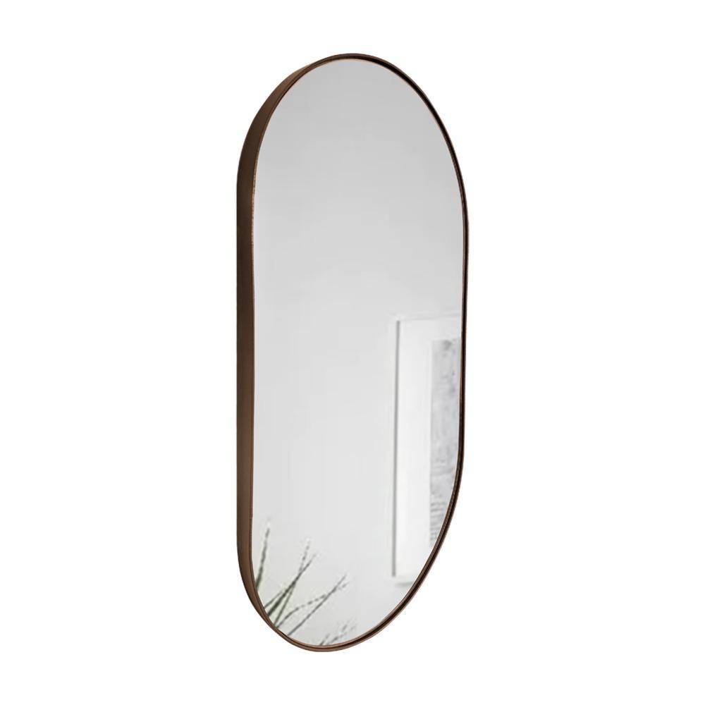 Espejo de Pared Ovalado Negro 100x50cm Ovalado con Marco Metalico - Espejos Decorativos | Bylmo