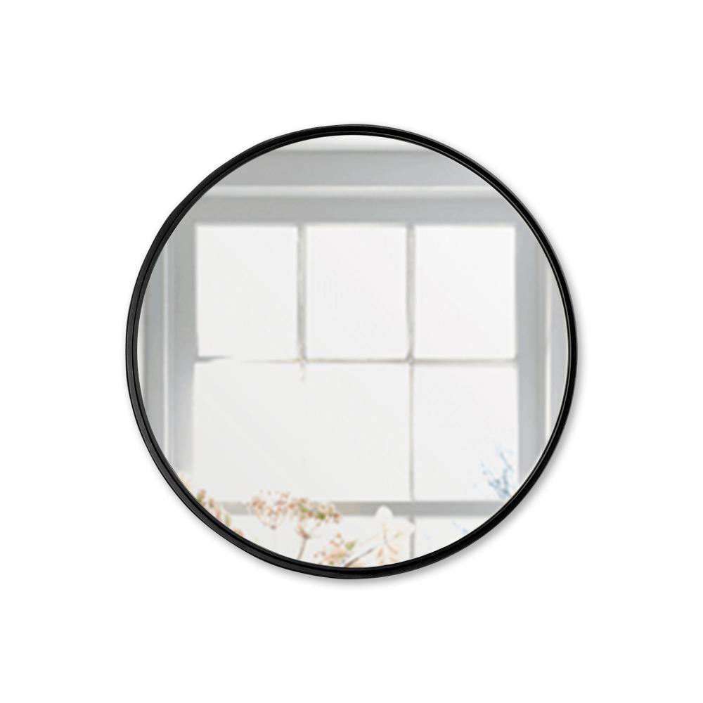 Espejo de Pared Negro 60x60cm Redondo con Marco Metalico - Espejos Decorativos | Bylmo