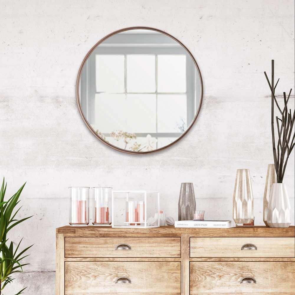 Espejo de Pared Negro 60x60cm Redondo con Marco Metalico - Espejos Decorativos | Bylmo