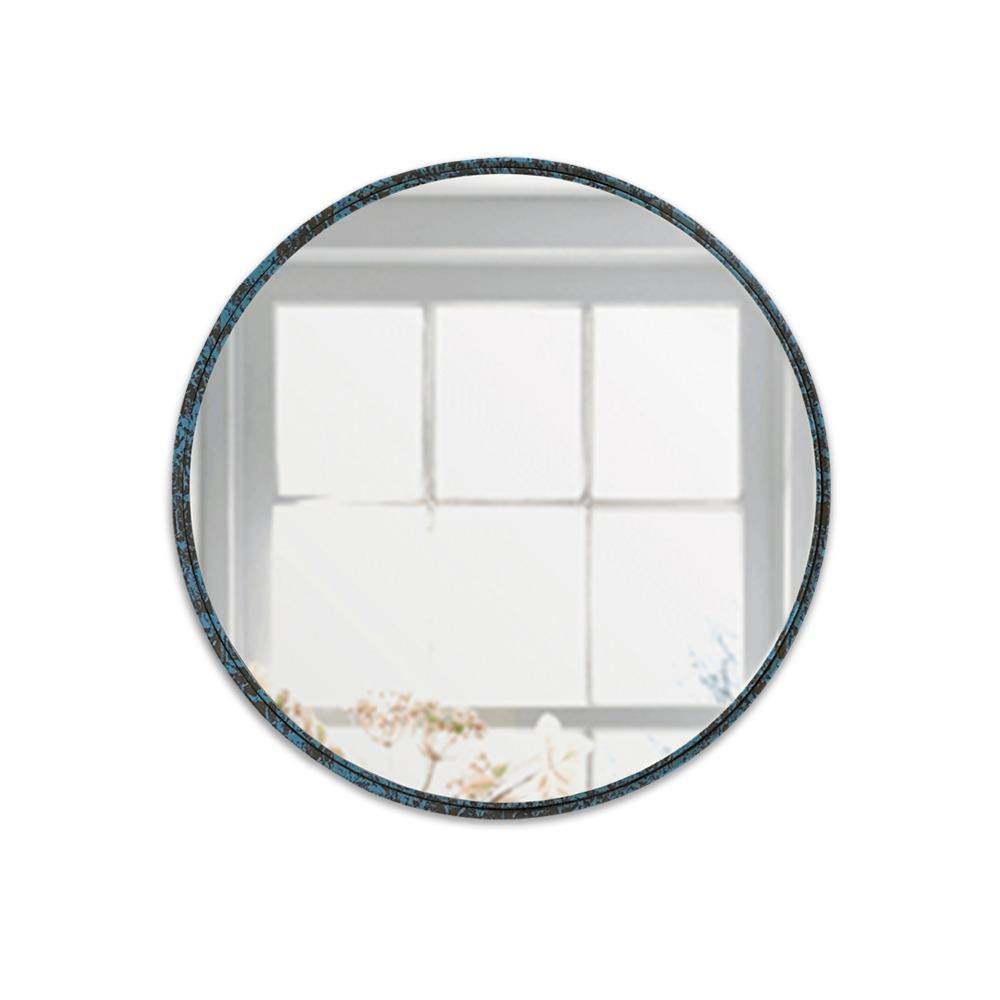 Espejo de Pared Negro 60x60cm Redondo con Marco Metalico - Espejos Decorativos | Bylmo