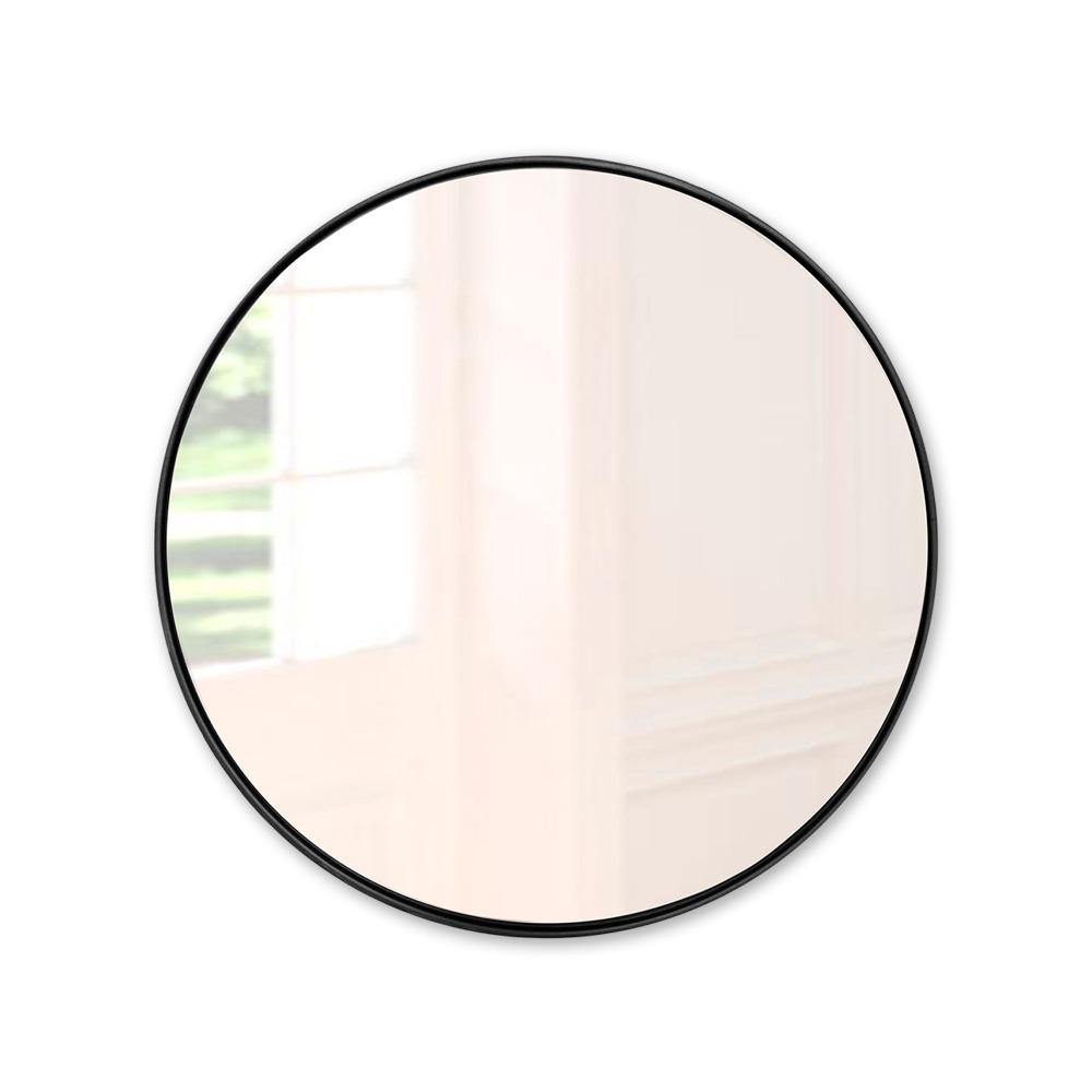 Espejo de Pared Negro 80x80cm Redondo con Marco Metálico - Espejos Decorativos | Bylmo