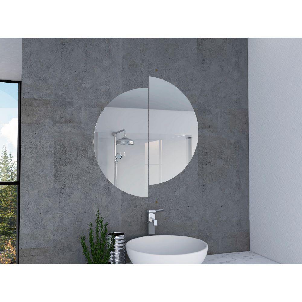 Espejo de Baño Rimini Plateado 60x60cm Redondo con Biselado - Espejos de Baño | Bylmo