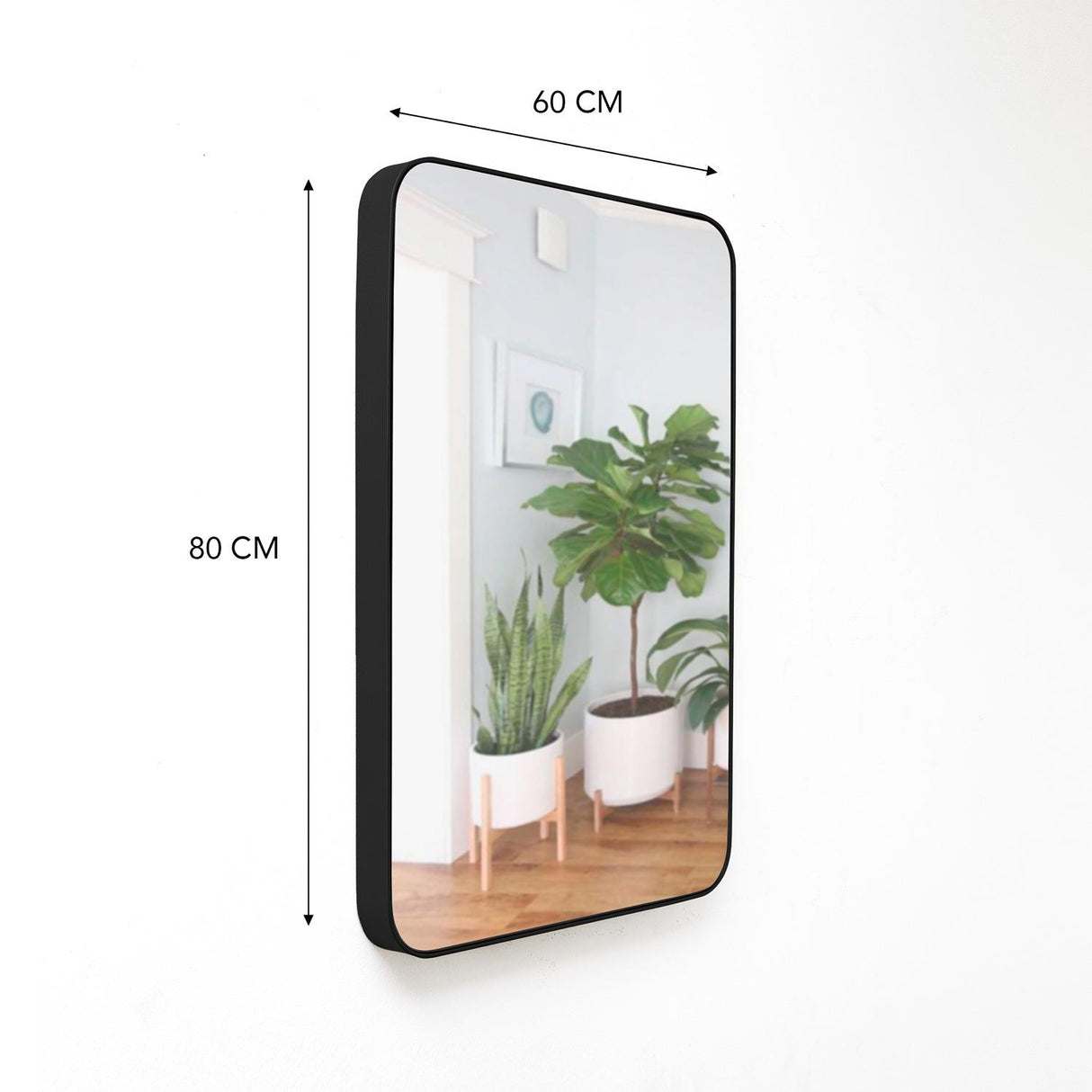 Espejo de Pared Salamanca Negro 60x80cm Rectangular con Marco Metalico - Espejos Decorativos | Bylmo