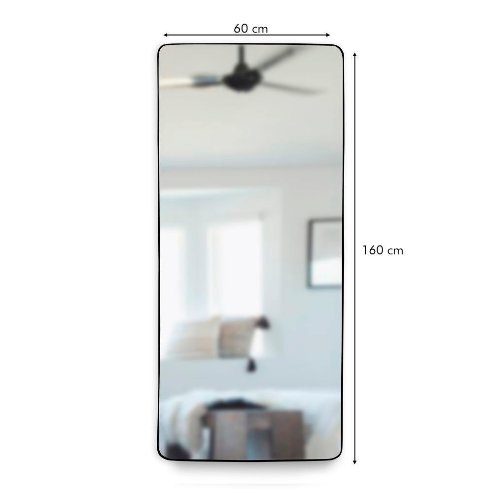 Espejo de Piso Tanger Negro 60x160cm Rectangular con Marco y Soporte Metálico - Espejos Decorativos | Bylmo