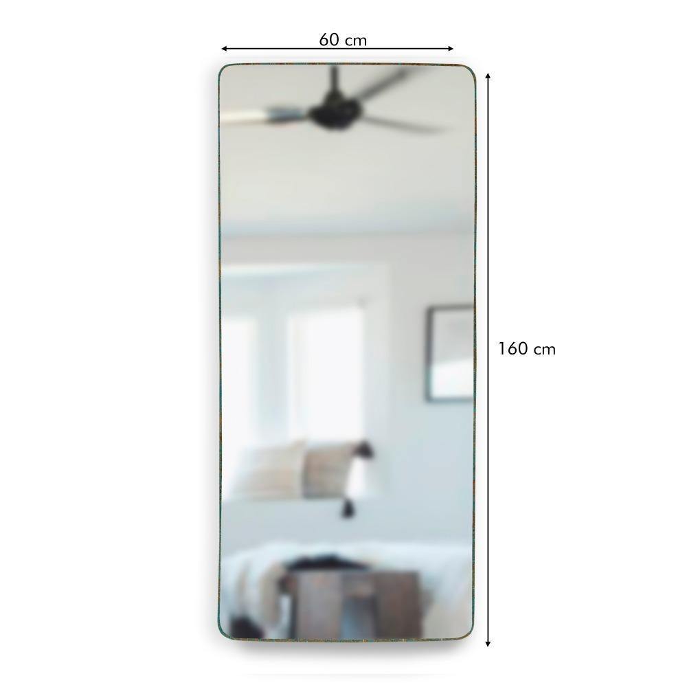 Espejo de Piso Tanger Negro 60x160cm Rectangular con Marco y Soporte Metálico - Espejos Decorativos | Bylmo