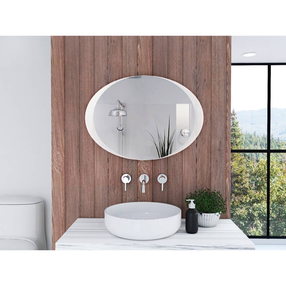 Espejo de Baño Varese Plateado 70x50cm Ovalado con Biselado - Espejos de Baño | Bylmo