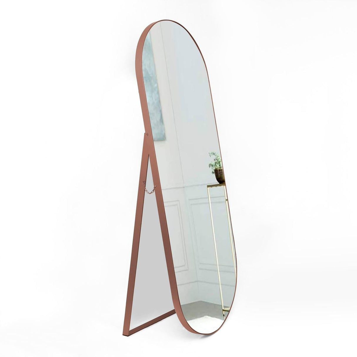 Espejo de Piso Mayorca Cobre 50x150cm Ovalado con Marco Metálico - Espejos Decorativos | Bylmo