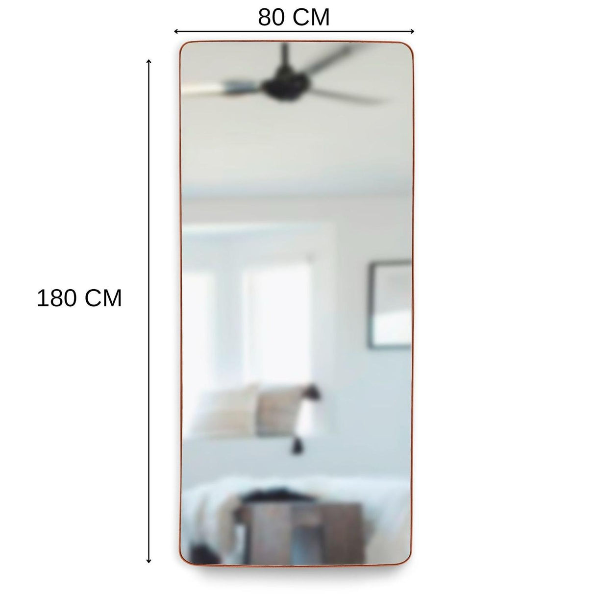 Espejo de Piso Tanger Cobre 80x180cm Rectangular con Marco Metálico - Espejos Decorativos | Bylmo