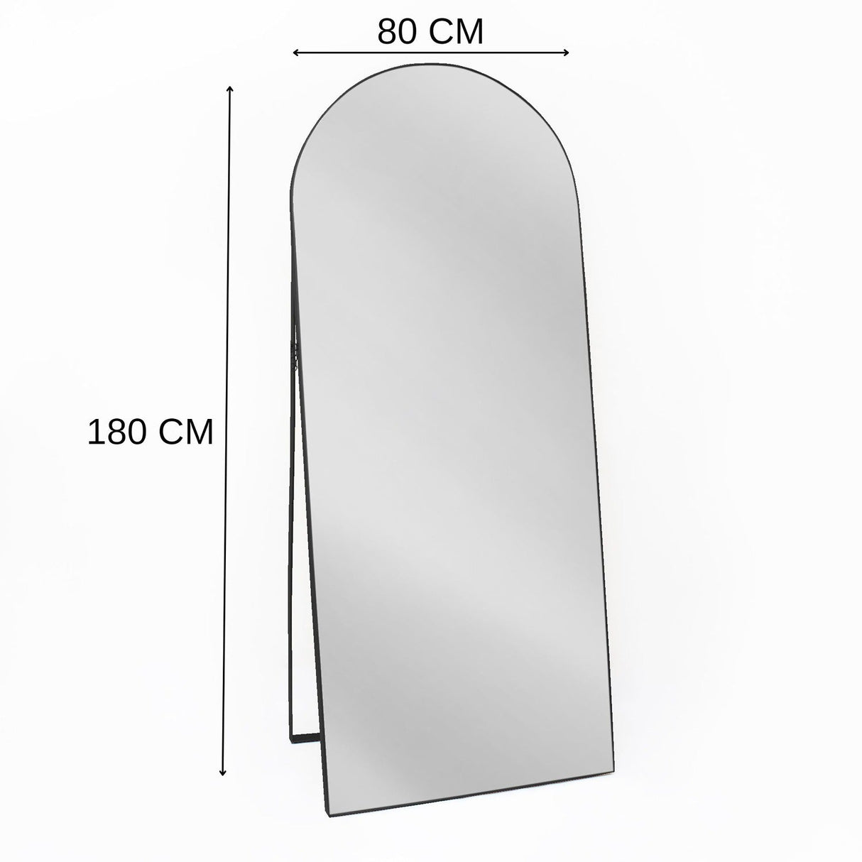 Espejo de Piso Zanzibar Negro 80x180cm Arco Superior con Marco Metálico - Espejos Decorativos | Bylmo