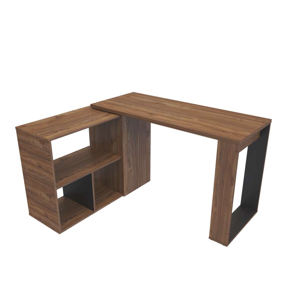 Escritorio en L Quadratta Gales 126 cm Transformable con Entrepaños - Escritorios y Archivadores | Bylmo