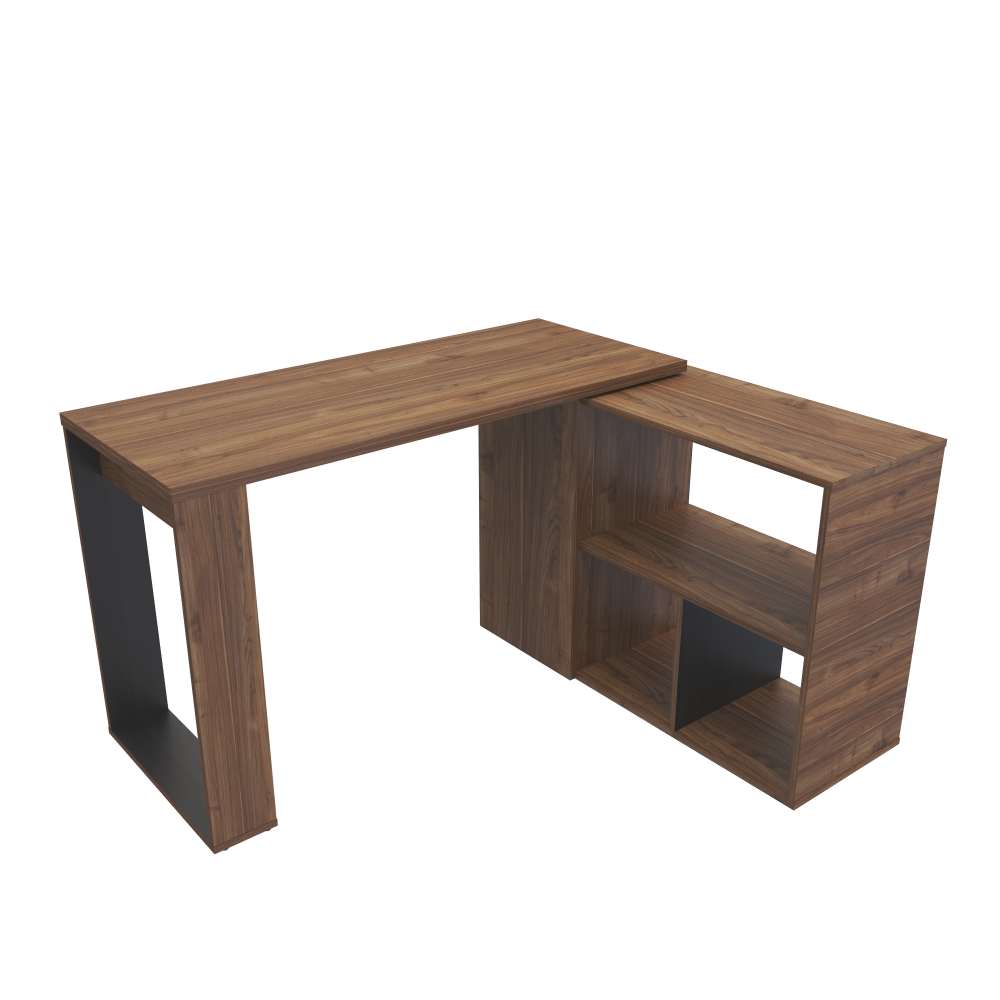 Escritorio en L Quadratta Gales 126 cm Transformable con Entrepaños - Escritorios y Archivadores | Bylmo