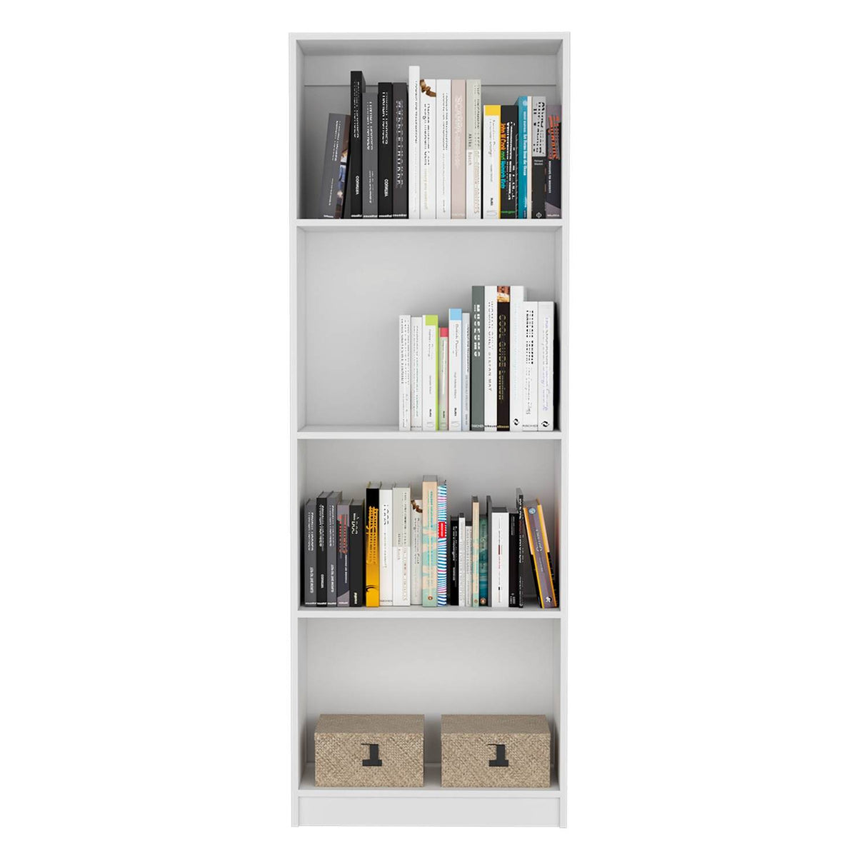 Estantería Home Blanco 63x181cm con Cuatro Compartimientos - Bibliotecas y Estanterías | Bylmo