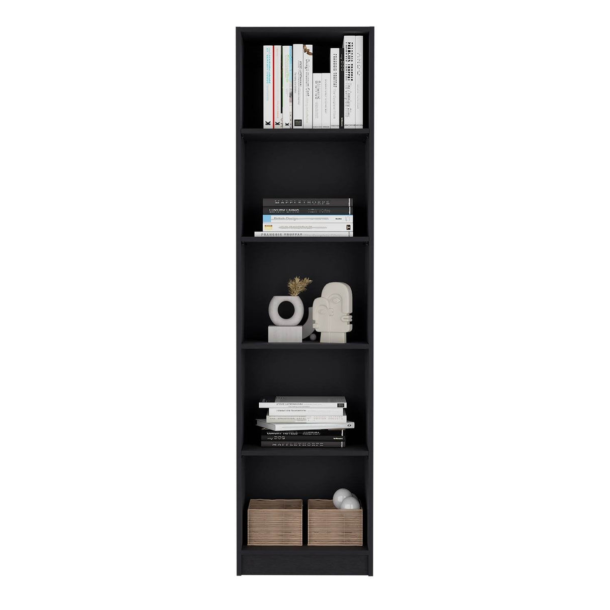 Estantería Home Wengue 45x181cm con Cinco Compartimientos - Bibliotecas y Estanterías | Bylmo