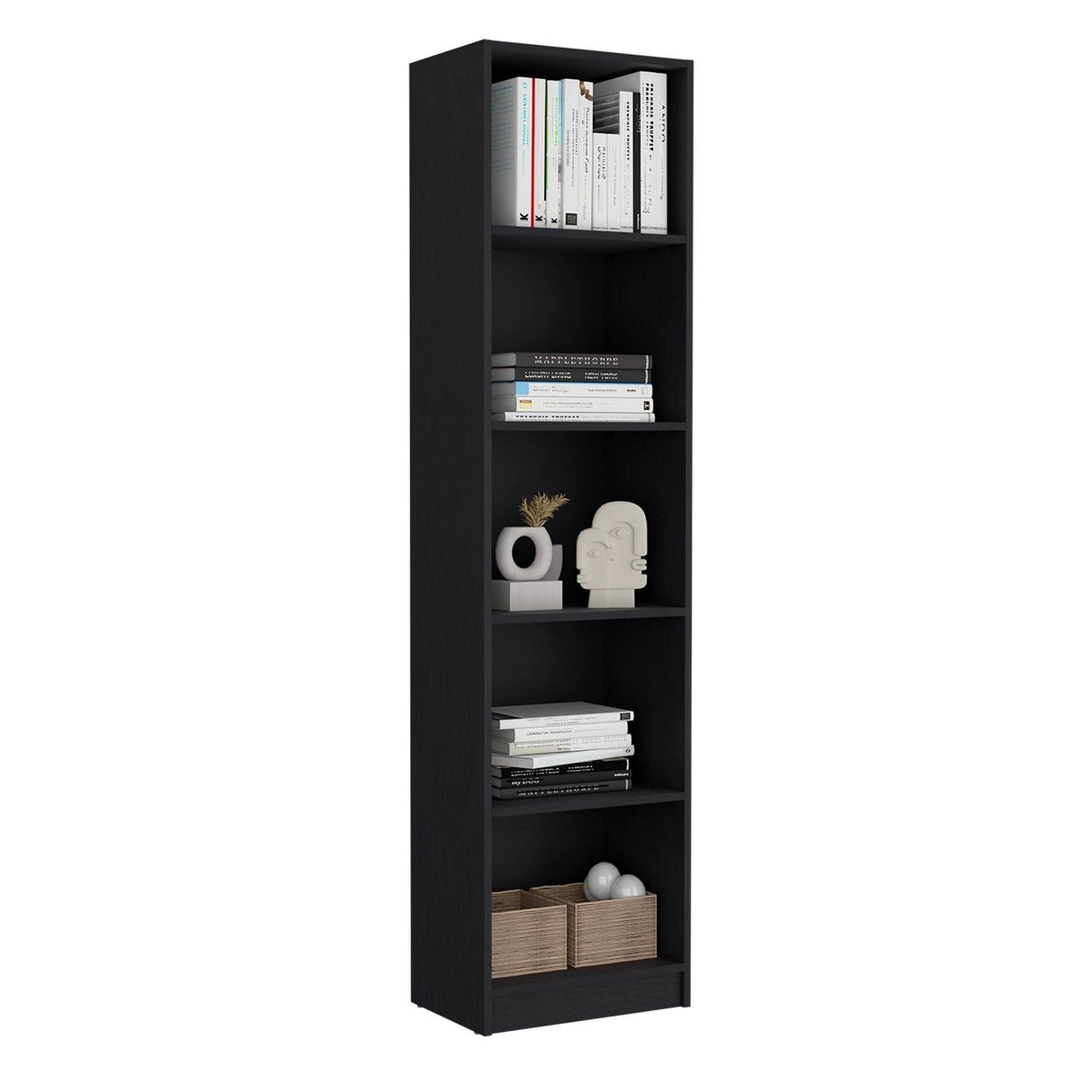 Estantería Home Wengue 45x181cm con Cinco Compartimientos - Bibliotecas y Estanterías | Bylmo