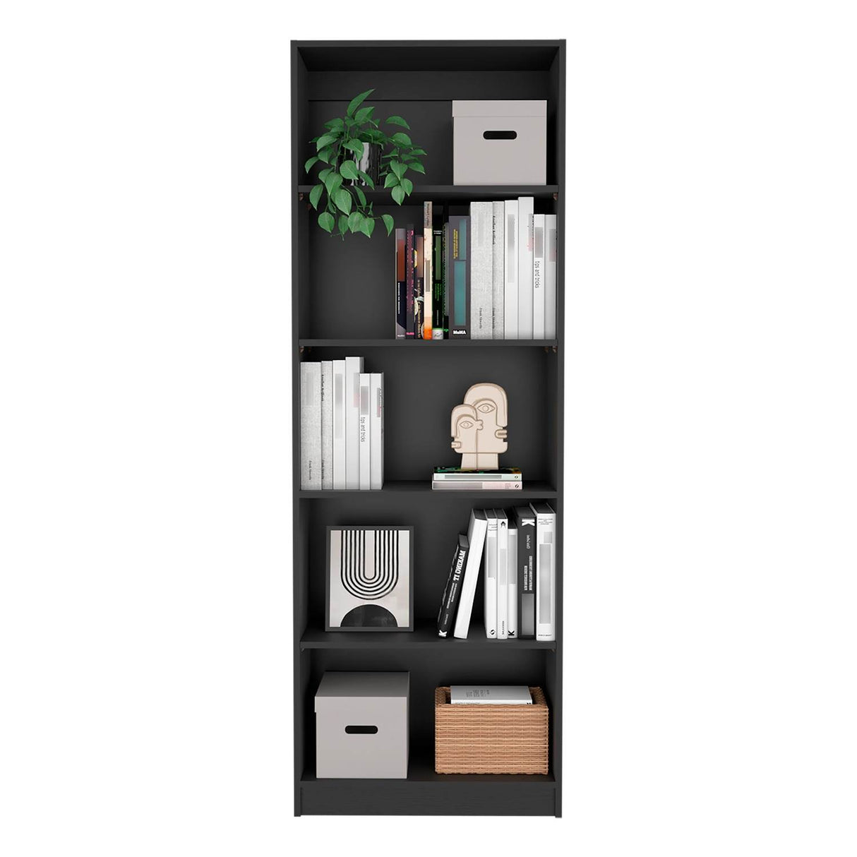 Estantería Home Wengue 63x181cm con Cinco Compartimientos - Bibliotecas y Estanterías | Bylmo