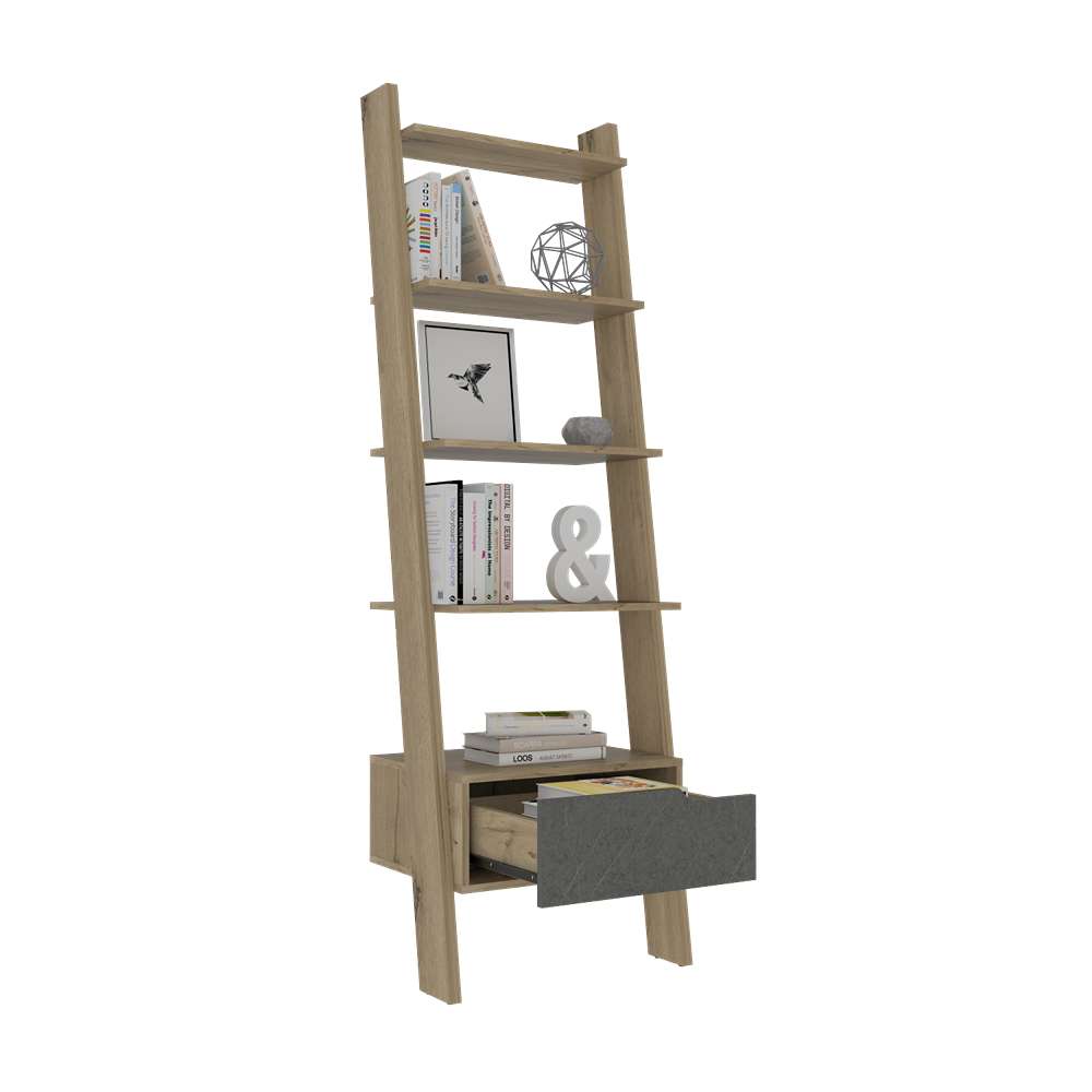 Biblioteca Escalera Mónaco Duna 56 cm con Cajón y Entrepaños - Bibliotecas | Bylmo