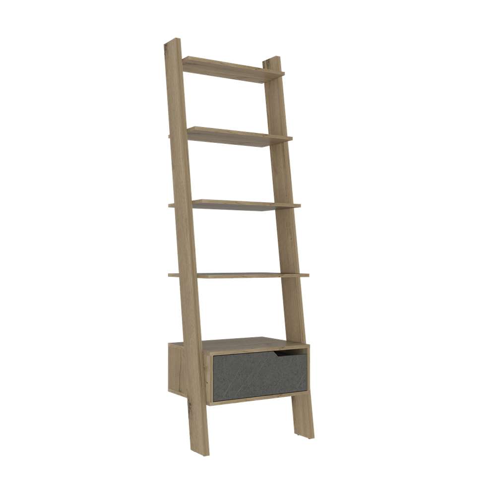 Biblioteca Escalera Mónaco Duna 56 cm con Cajón y Entrepaños - Bibliotecas | Bylmo