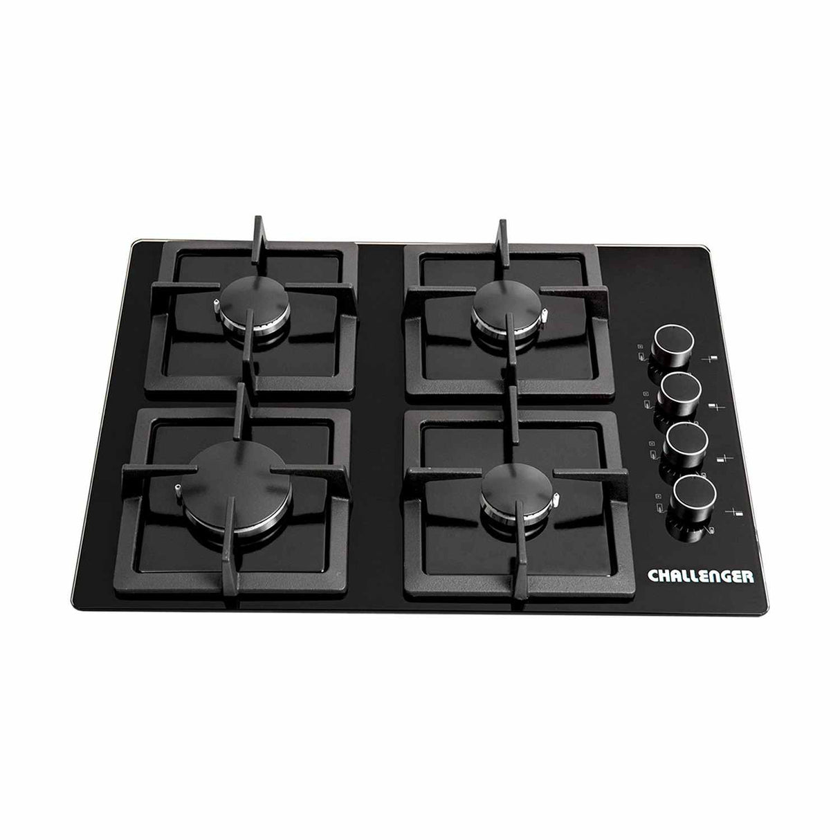 Estufa de Empotrar Challenger Negro 60x45cm de Cuatro Quemadores - Electrodomesticos | Bylmo