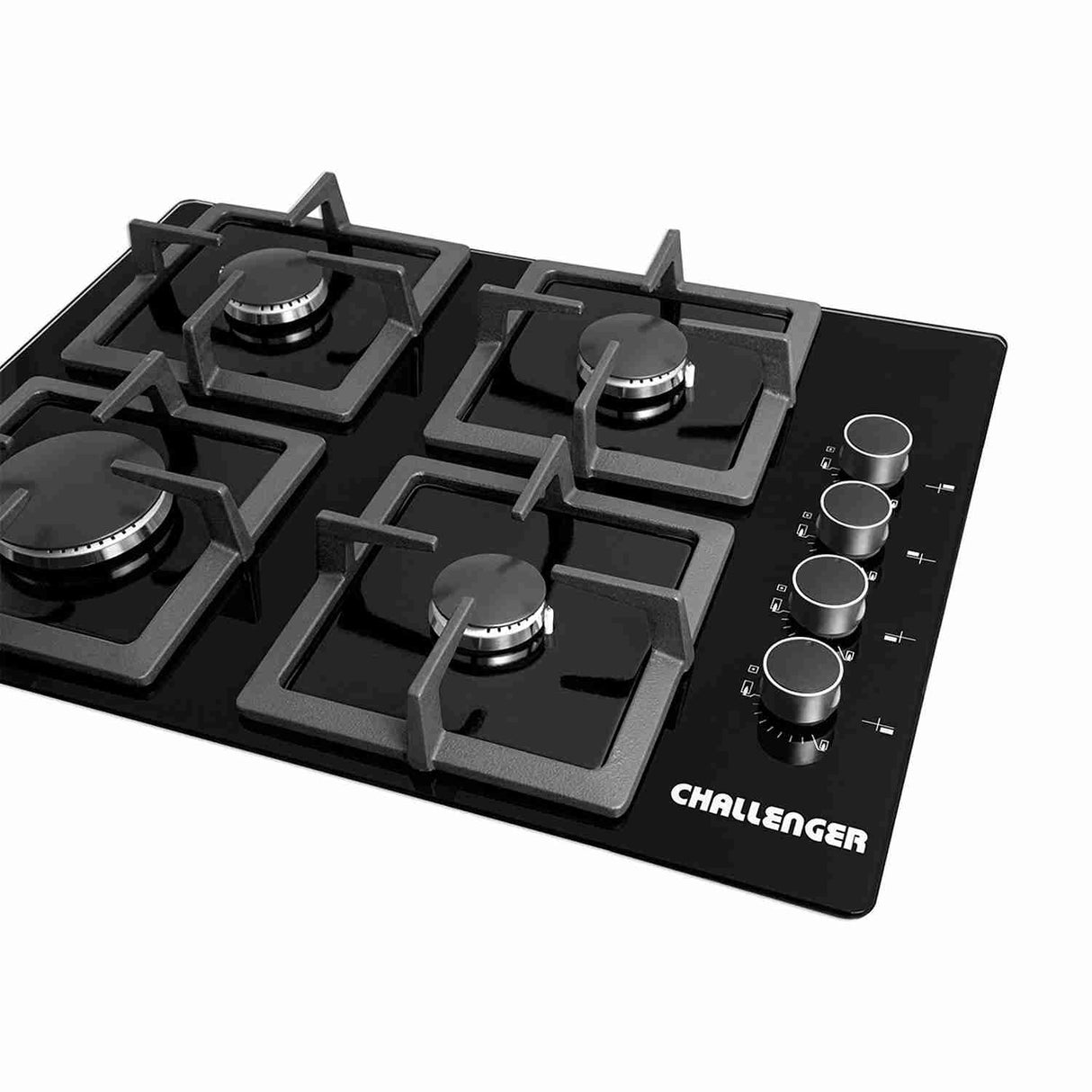 Estufa de Empotrar Challenger Negro 60x45cm de Cuatro Quemadores - Electrodomesticos | Bylmo