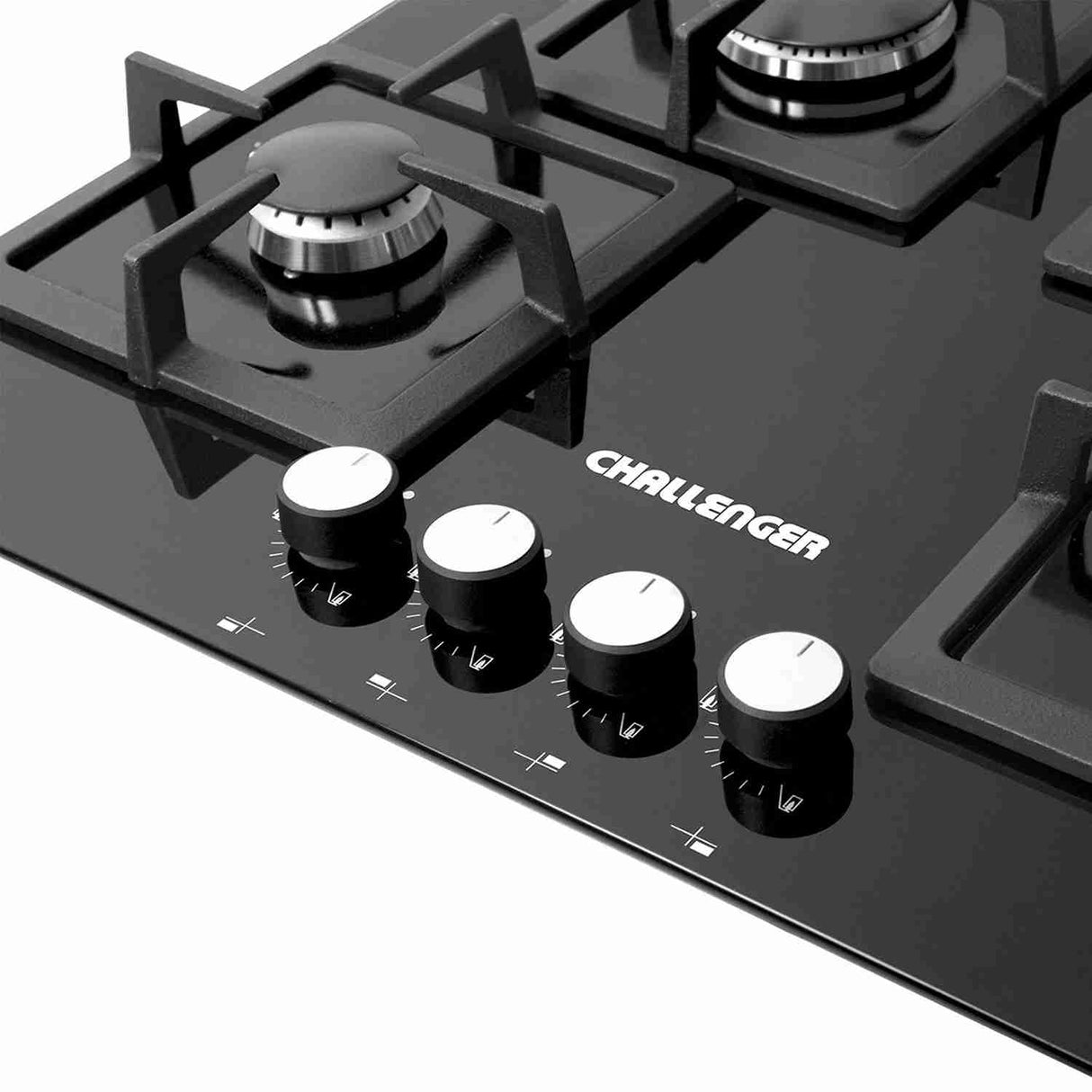 Estufa de Empotrar Challenger Negro 60x52cm de Cuatro Quemadores - Electrodomesticos | Bylmo