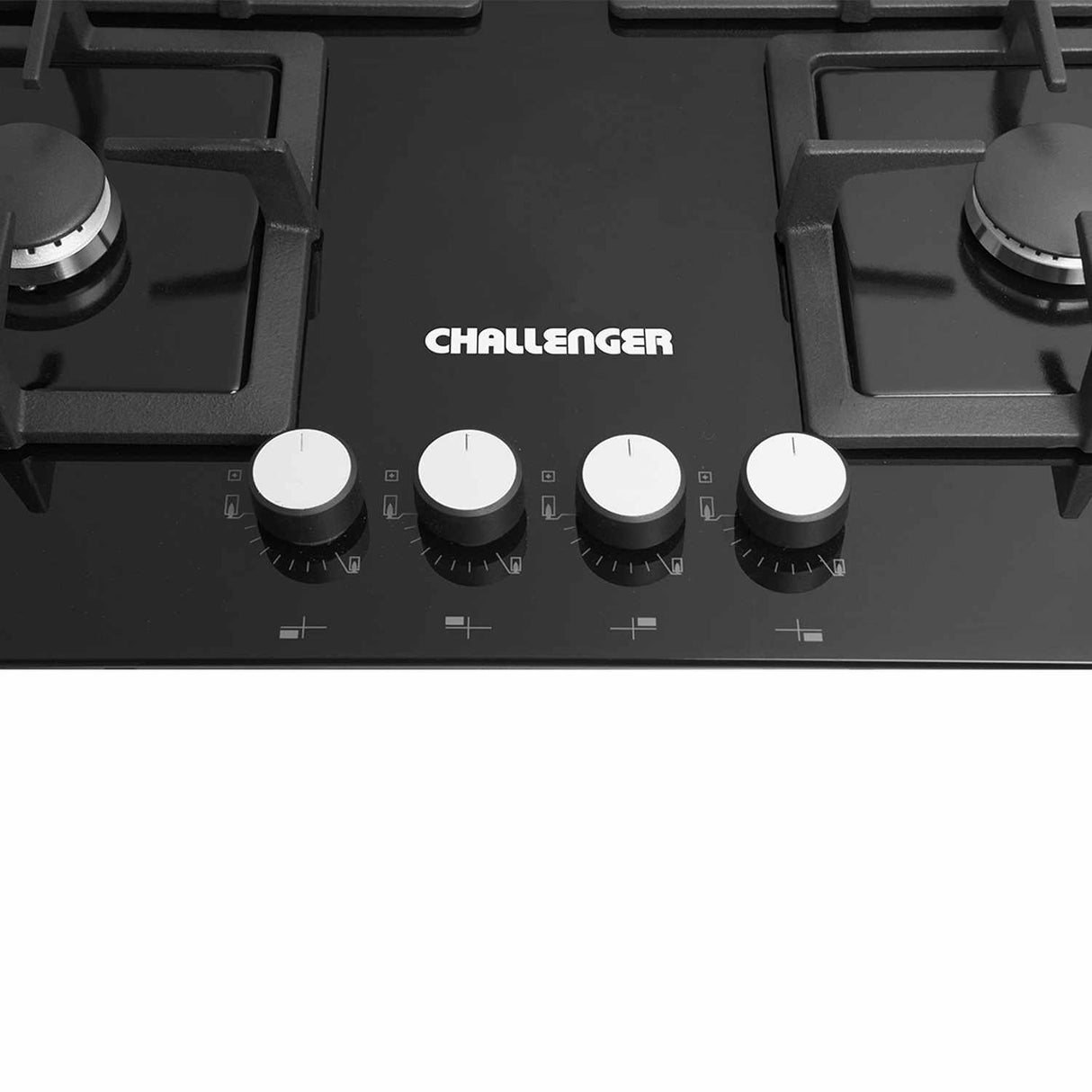 Estufa de Empotrar Challenger Negro 60x52cm de Cuatro Quemadores - Electrodomesticos | Bylmo