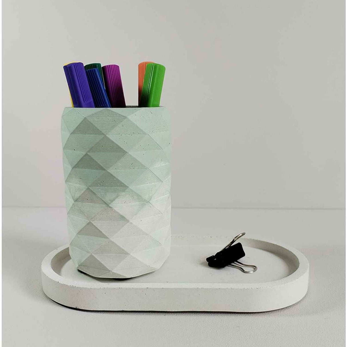 Florero Frida Blanco y Verde Menta 6 cm Minimalista - Jardineria | Bylmo