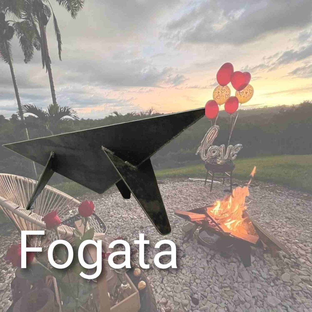 Fogata Blackburn Negro 65x65cm para Decoración de Asados en Exteriores - Asadores | Bylmo