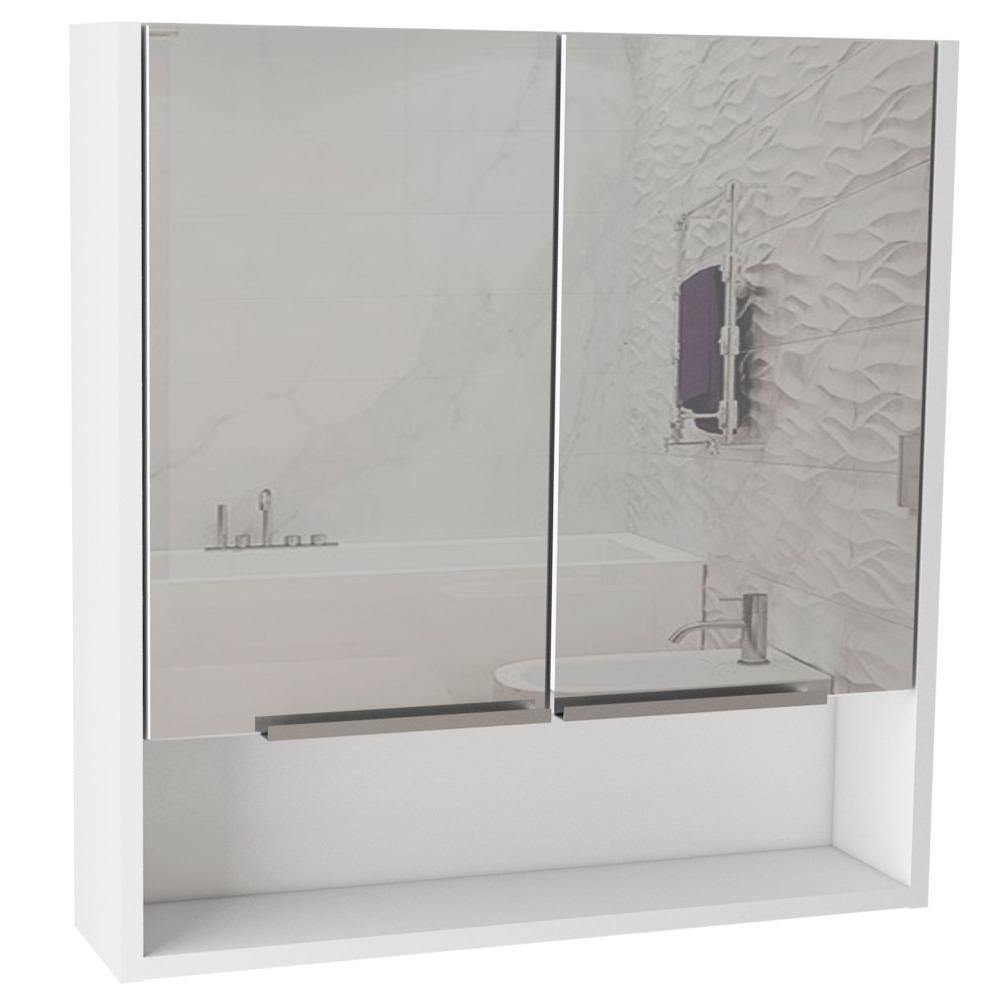 Gabinete Jaspe Blanco 60 cm con Dos Puertas y Espejo - Gabinetes | Bylmo