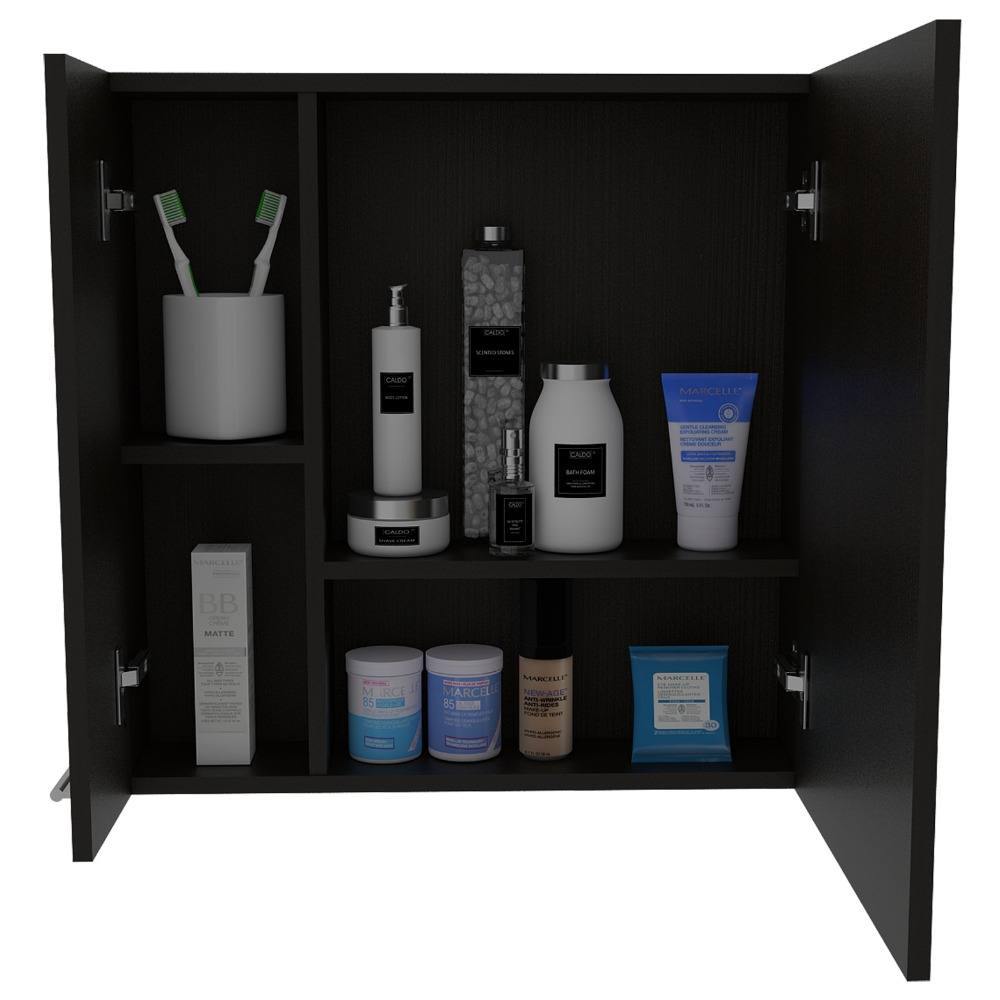 Gabinete de Baño Sines Wengue 60x60cm Cuadrado con Espejo y con Dos Entrepaños - Gabinetes | Bylmo