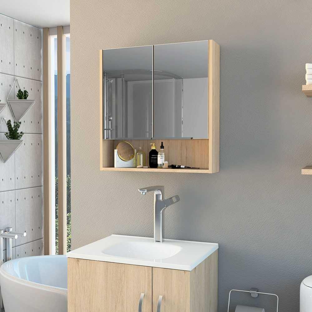 Gabinete Jaspe Rovere 60 cm con Dos Puertas y Espejo - Gabinetes | Bylmo